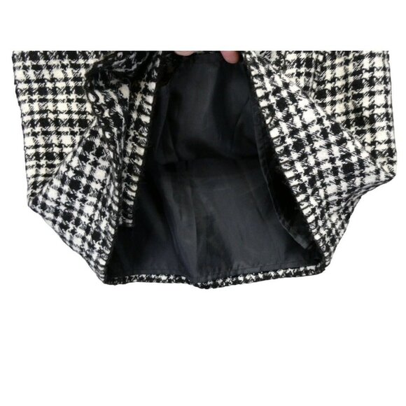 Eddie Bauer Skirt Size 8 Houndstooth Wool Blend Line Black White Pencil lined - Picture 4 of 8